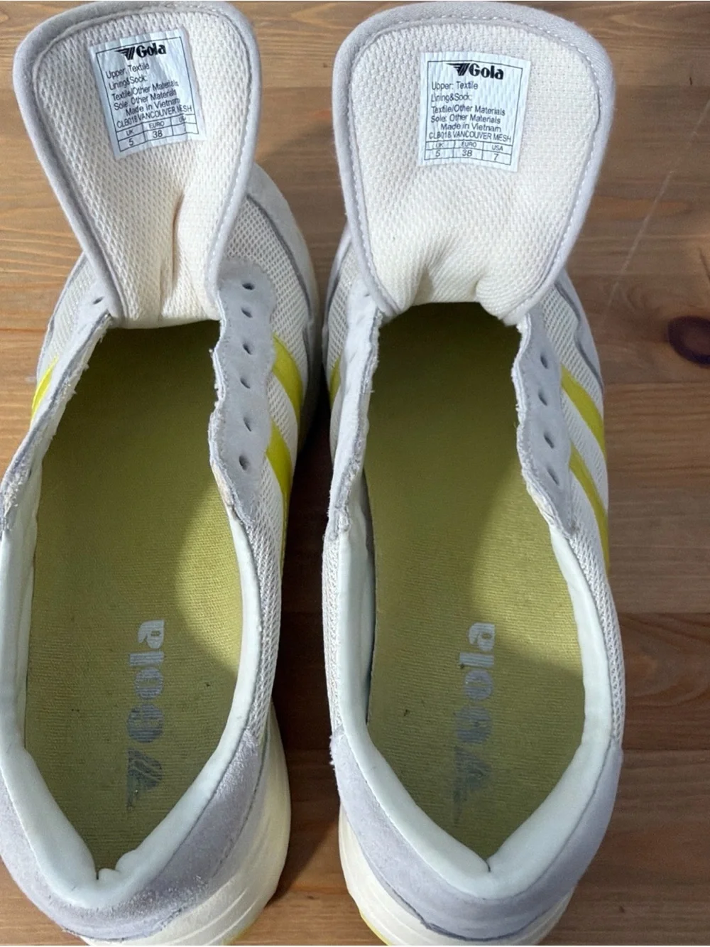 Gola Vancouver Mesh Sneakers Citron Yellow Lace Up Athletic Shoes Womens Size 7